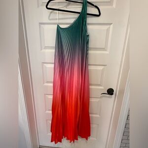 Elegant One Shoulder Ombre Dress